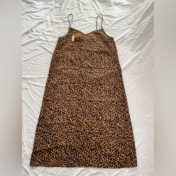 NWT Madewell Silk Slip Dress in Painted Leopard Cheetah Size 12 SOLD OUT ONLINE - Picture 6 of 11